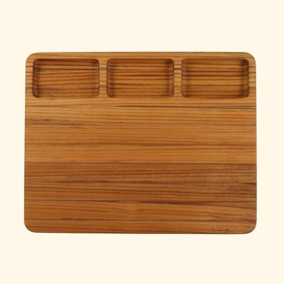 Teakogram Reversible Chopping Board | Teak Wood | Hand-Crafted | Extra Large- 17 Inch