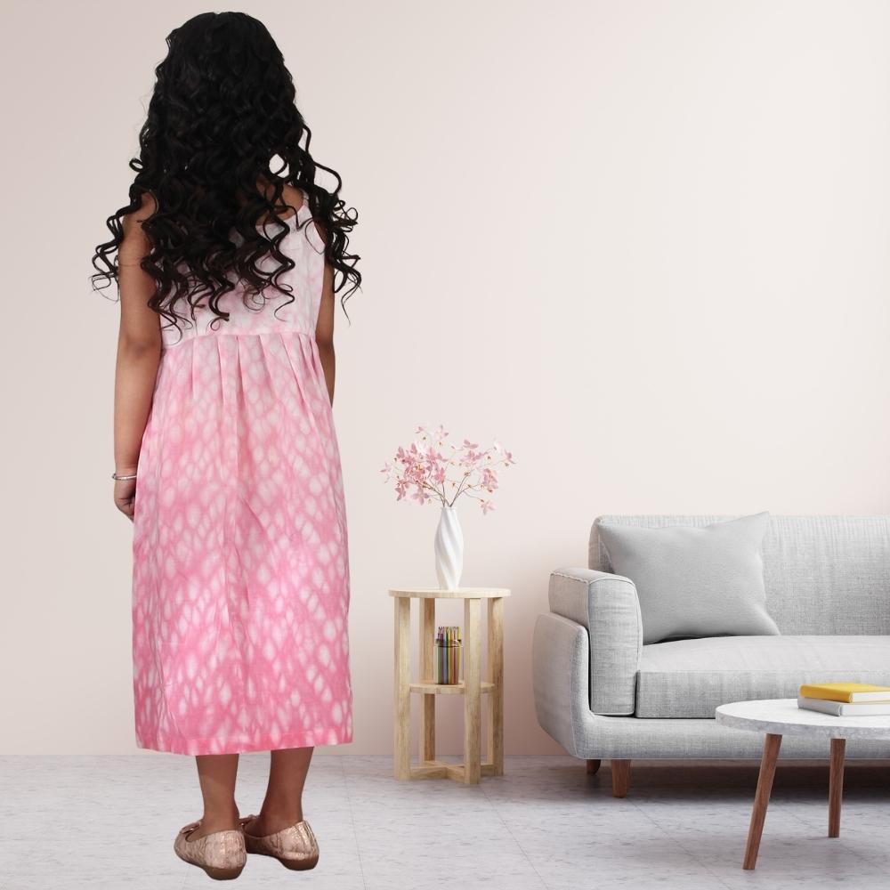 Pink Shibori Dress | Occasion Wear | Cotton | Blush And Pink