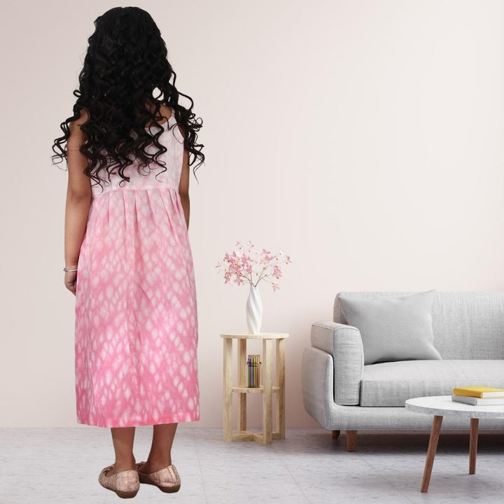 Pink Shibori Dress | Occasion Wear | Cotton | Blush And Pink