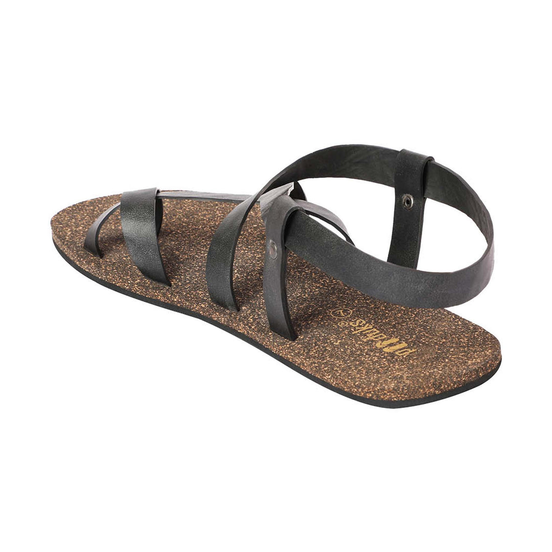 Waterproof Cork Slingback Sandals | X Cross Designed Flats for Men | Brown