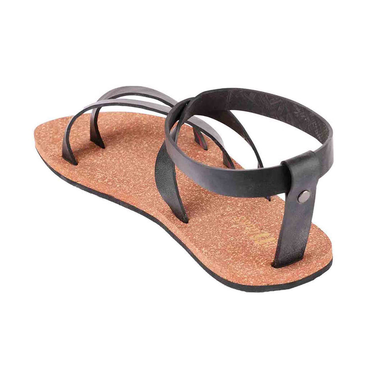 Toe Strap Cork Sandal for Women with Eco-Conscious Attitude | Brown & Black