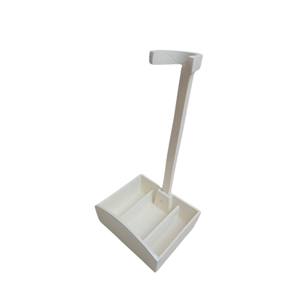 Toilet Cleaning Brush W/ Aluminium Stand | Coconut Coir & Mango Wood | Natural