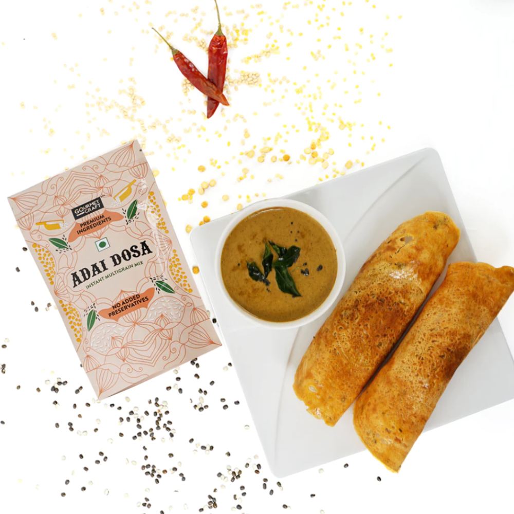 Adai Dosa And Instant Peanut Chutney Pack of 3 | Easy Cook | Protein Rich