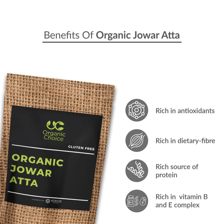 Organic Jowar Atta | Sorghum Flour | Gluten Free | Fibre Rich | 1000 GM