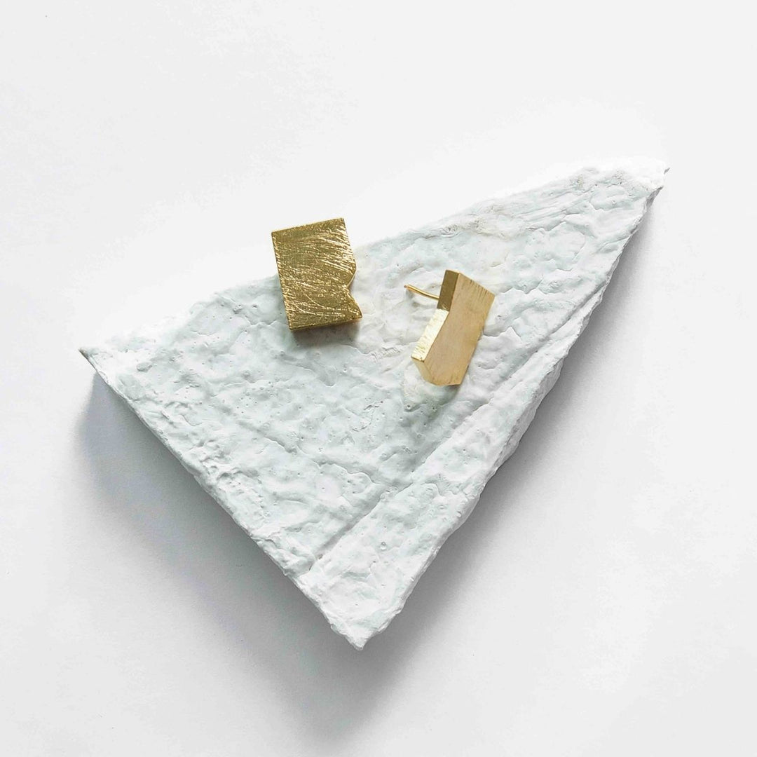 Urritica Studs | Gold Finish Brass Earrings | Hand-Crafted | Sustainable