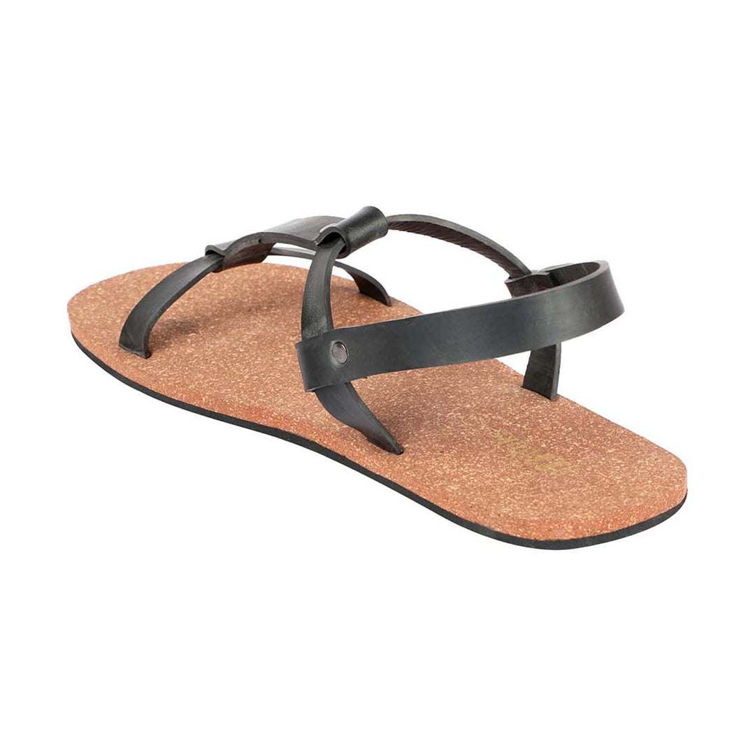 T-Strap Cork Brown Sandals | Flats for Men | Soft, Light-Weight and Eco-Friendly