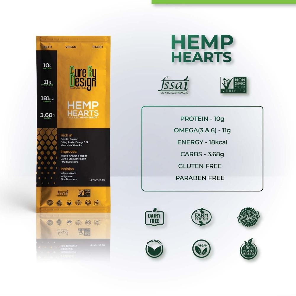 Hemp Hearts | Hulled Hemp Seeds | Protein Rich | Omega 3 & 6 | 50 GM