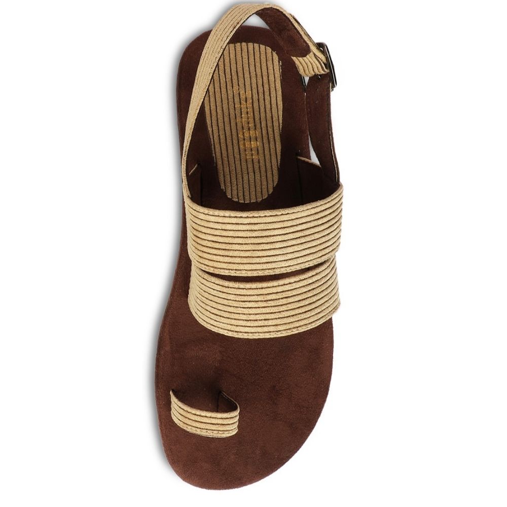 Sef Sand Beige Men Sandals | Breathable & Textured Corduroy | Comfort Fit