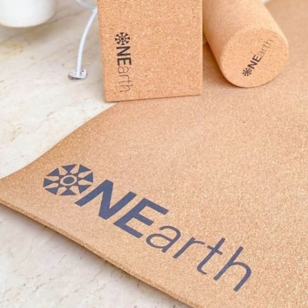 Cork Yoga Combo | Mat, Roller And Brick | Skid-Free | Eco-Friendly | Pack Of 3