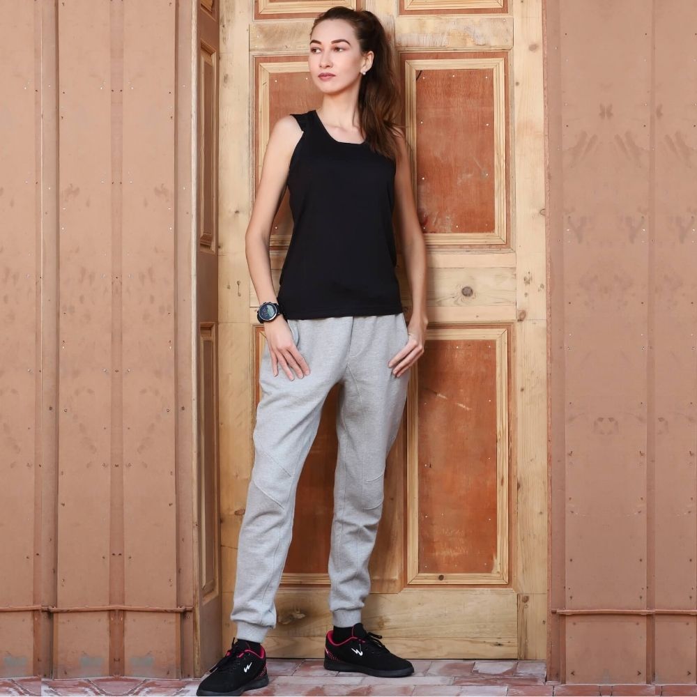 Runner Vest Top | Pique Knit | Bamboo | Comfortable | Women Active Wear | Black