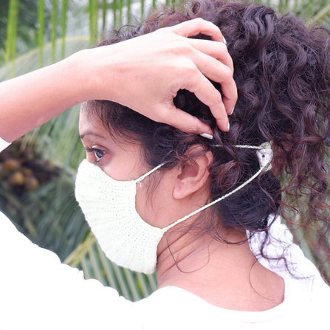 Handmade Crochet Face Mask | Cotton | Eco-Friendly | Plain Elegance