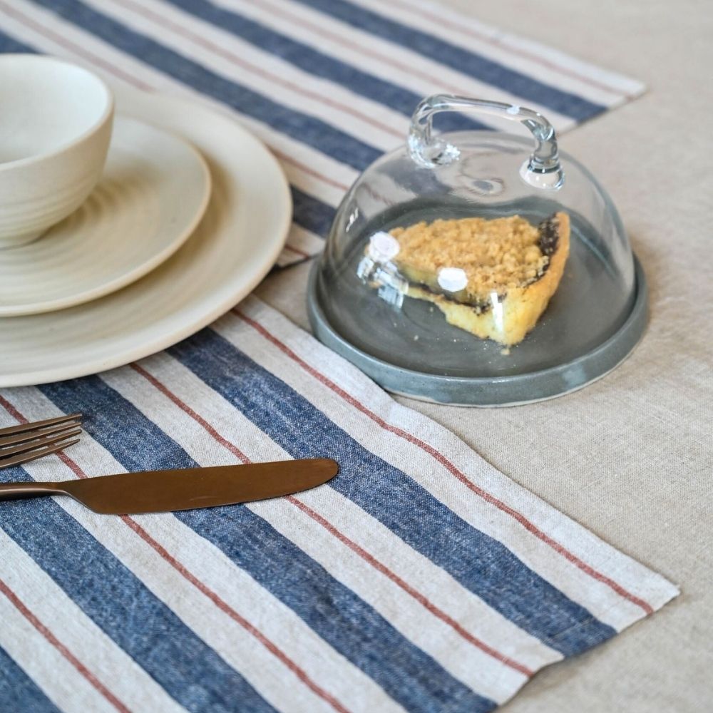 Harmonising Stripe Linen Placemats | Decked-Up for Fine Dine | Set of Two