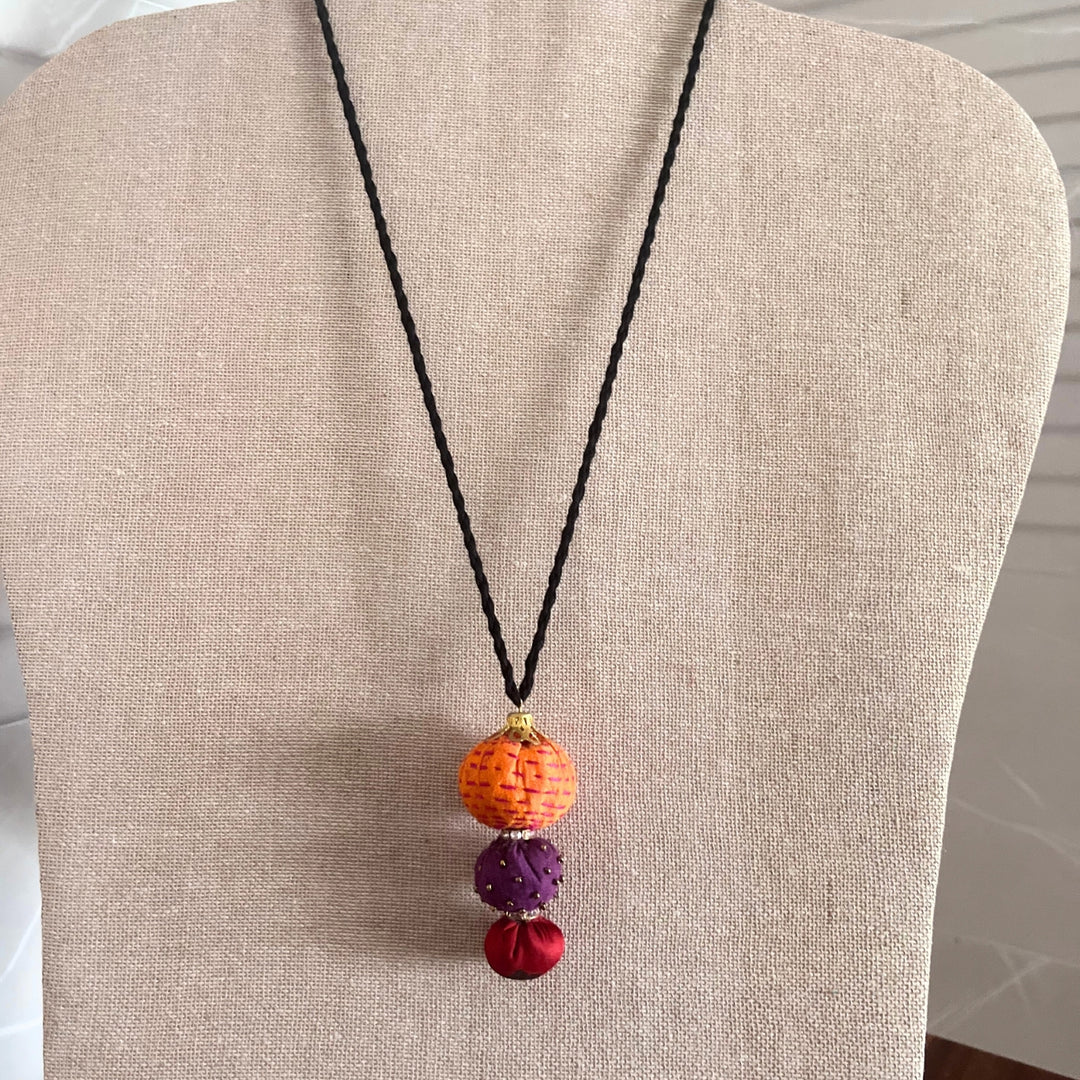 Minimalistic Statement Necklace | Made of Silk | Hand Crafted | Chic Look