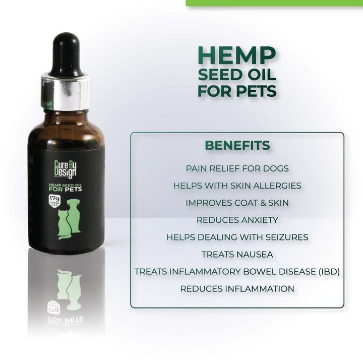 Cold Pressed Hemp Seed Oil For Pets | Omega 3, 6 and 9 | Plant Based | 30 ML