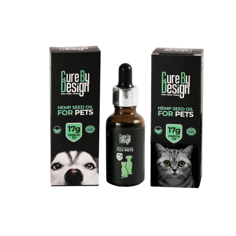 Cold Pressed Hemp Seed Oil For Pets | Omega 3, 6 and 9 | Plant Based | 30 ML