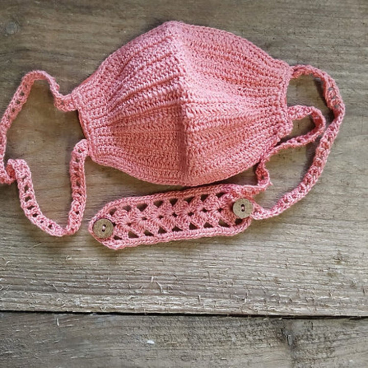 Handmade Crochet Face Mask | Cotton | Eco-Friendly | Strap Tease