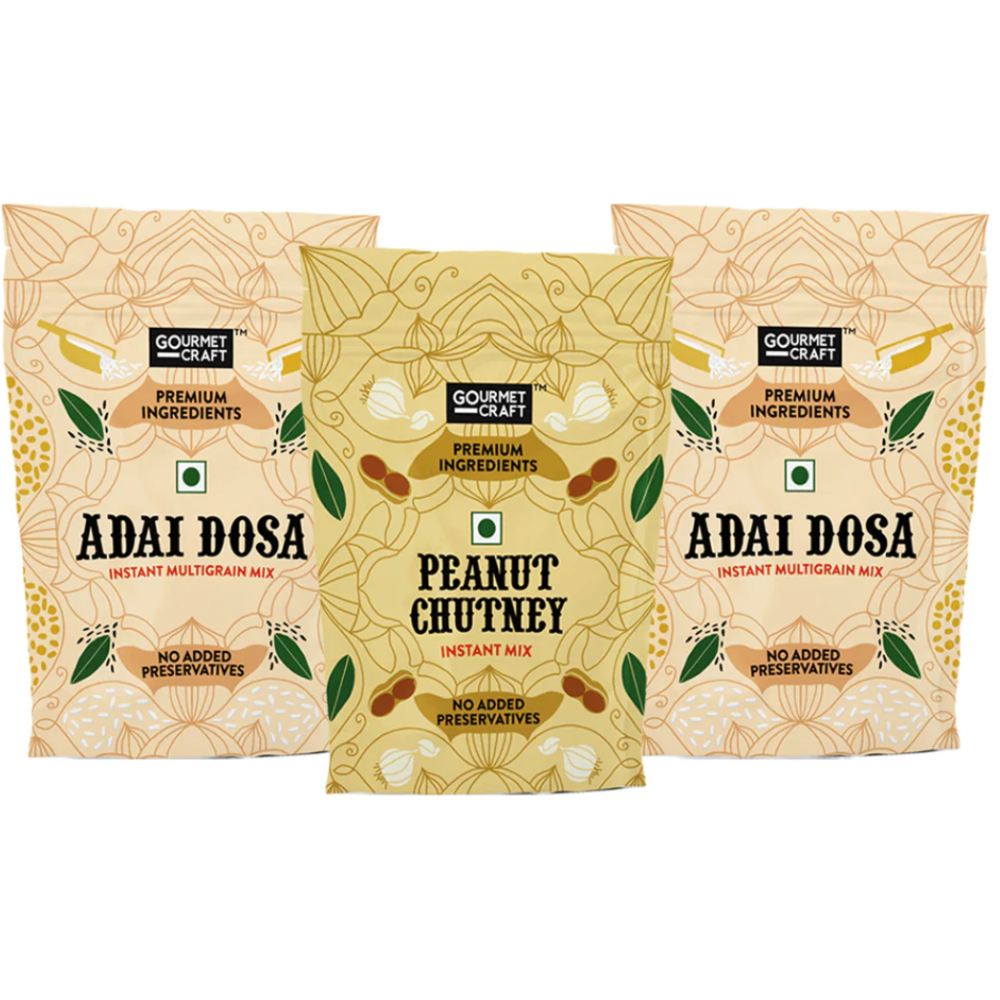 Adai Dosa And Instant Peanut Chutney Pack of 3 | Easy Cook | Protein Rich