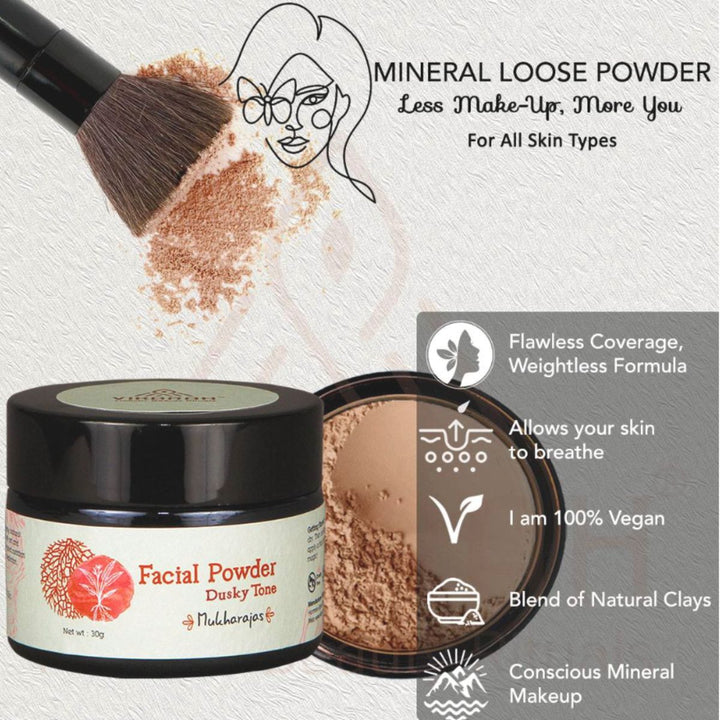 Ayurvedic Facial Powder Dusky Tone | Cruelty Free | Hides Fine Lines | No Cakey Look