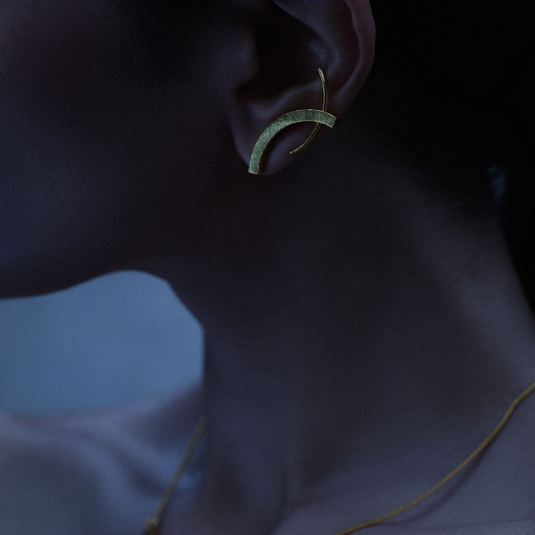 Taai Studs | Silver Finish Brass Jewellery | Aesthetic | Sustainably Crafted