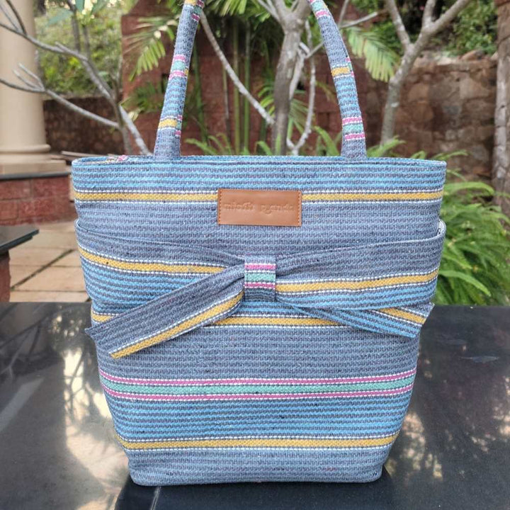 Multi-Colour Tote Bag | Hand-Crafted in Khes Fabric | Suave Look