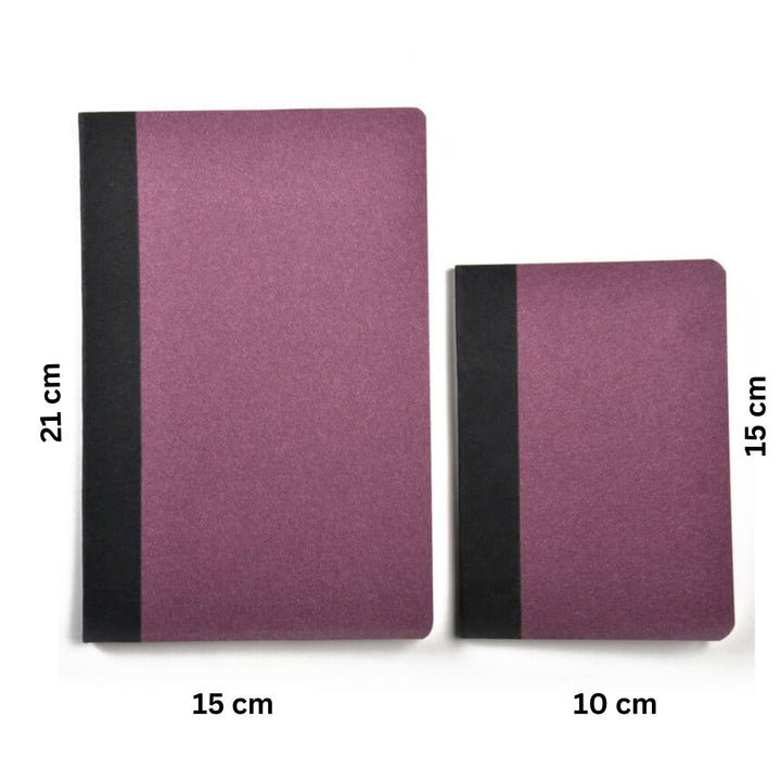 Dark Mauve Unruled Note Book | Tree-Free Cotton Rag Paper | Set Of 2