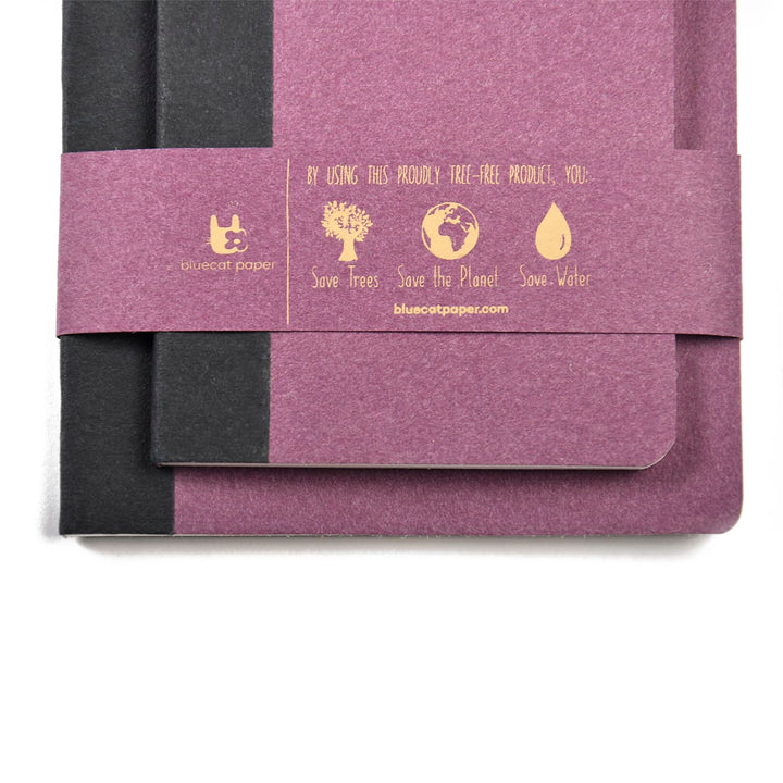 Dark Mauve Unruled Note Book | Tree-Free Cotton Rag Paper | Set Of 2