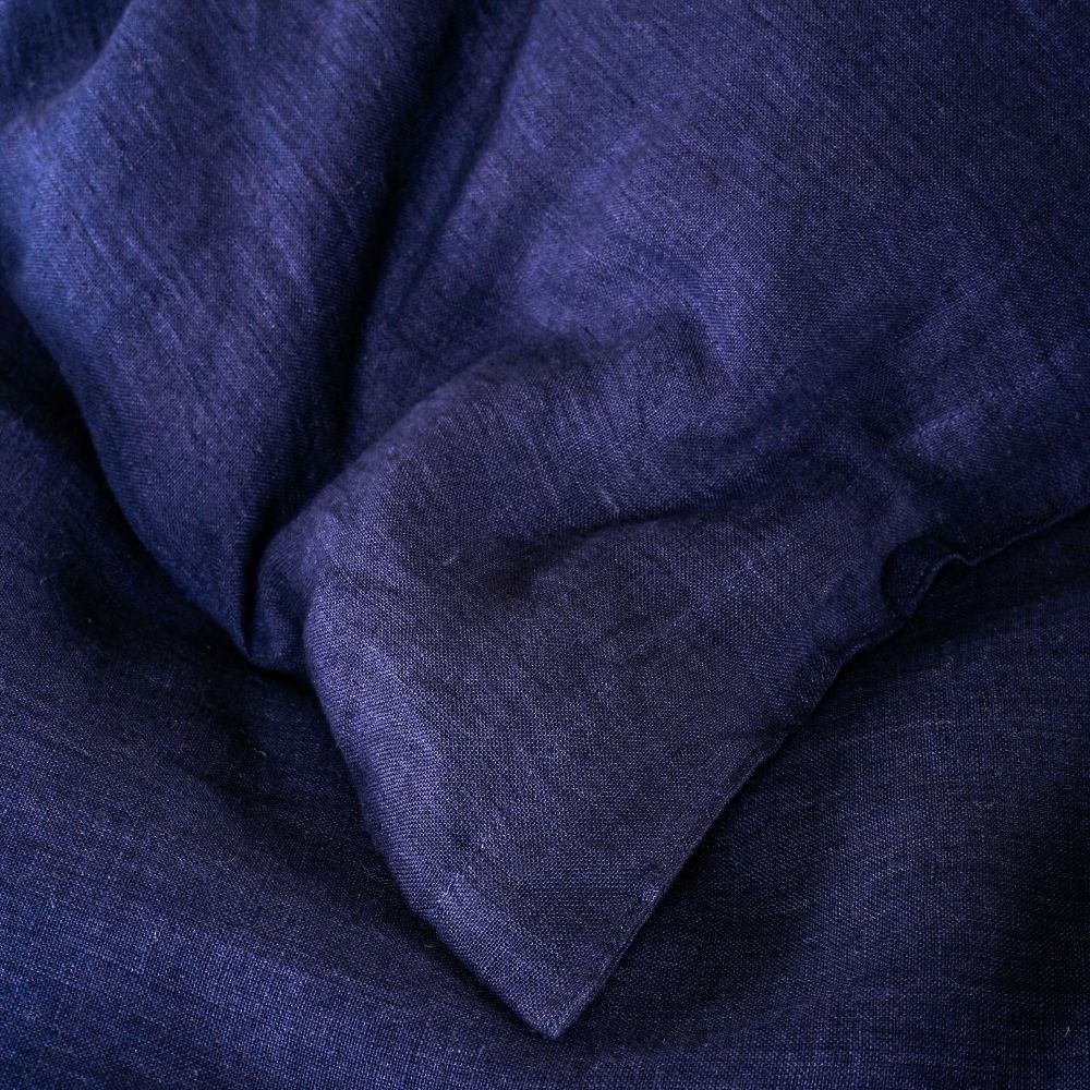 Duvet Cover Set | Refined Luxury with Classic Navy & Soothing Organic Linen