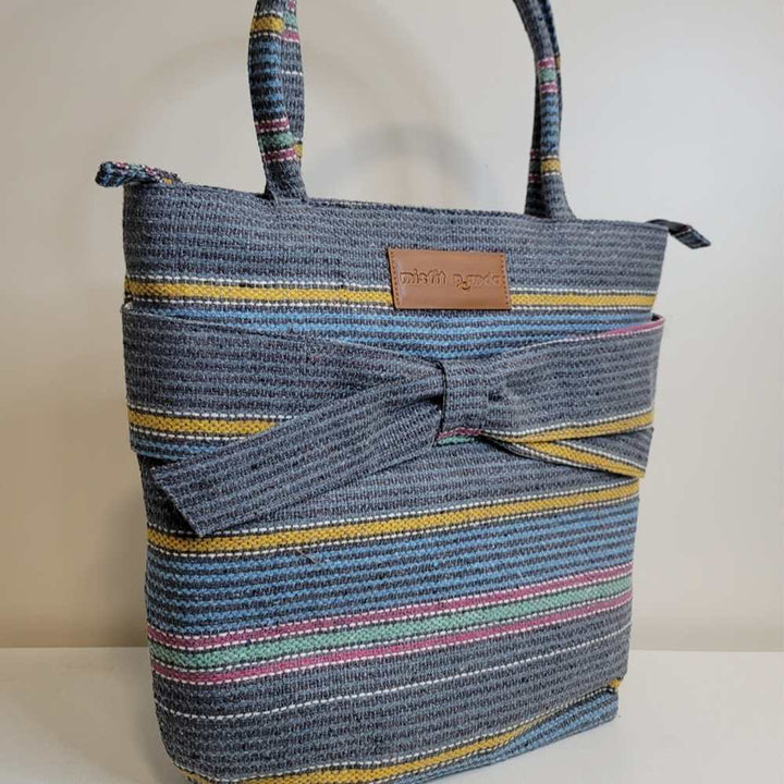 Multi-Colour Tote Bag | Hand-Crafted in Khes Fabric | Suave Look