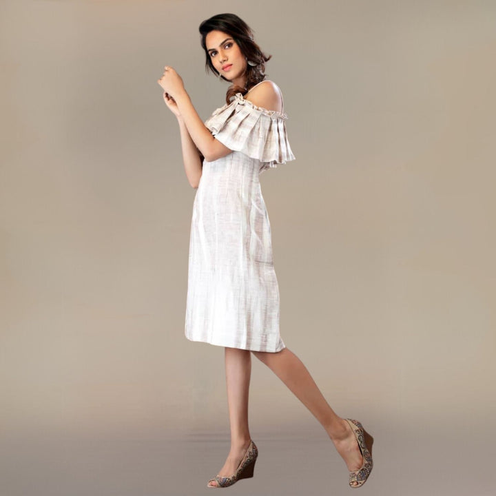 Emma Ivory Shift Dress | | Off Shoulder | Stylish & Comfortable | For Daytime Glam