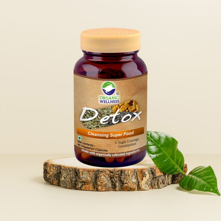 Detox Supplements | Wellness Formula  | Certified Organic | 100 % Vegan |  Cleanses Blood | 90 Capsules