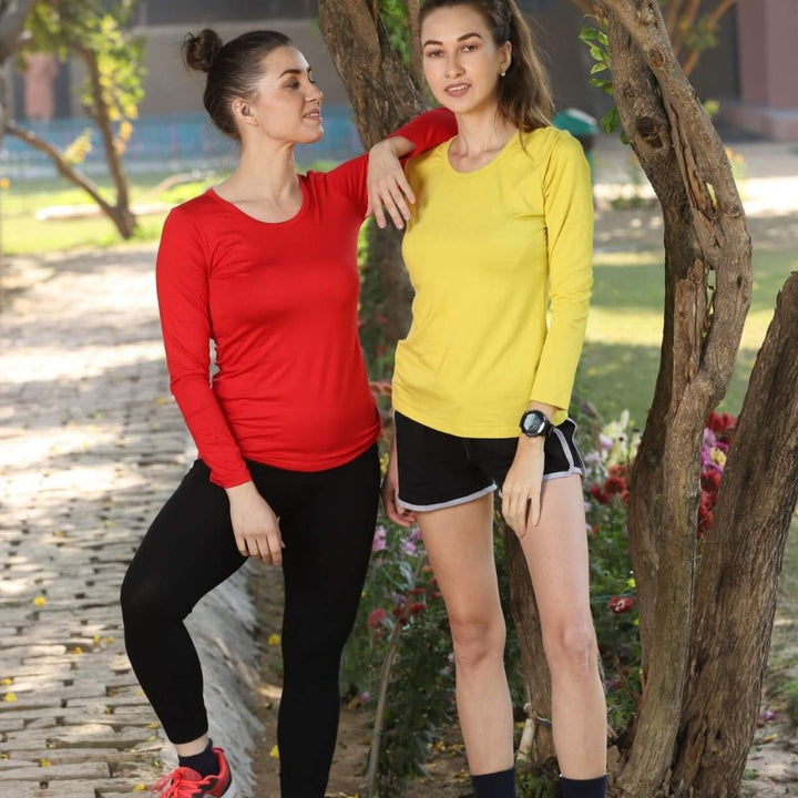 Full Sleeve T-Shirt | Bamboo Fabric | Comfortable | Women Active Wear | Yellow