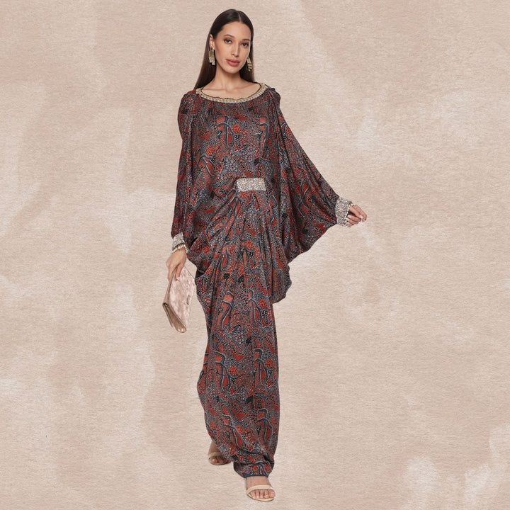 Antonia Ajrakh Modal Kaftan | Hand-Block Print 