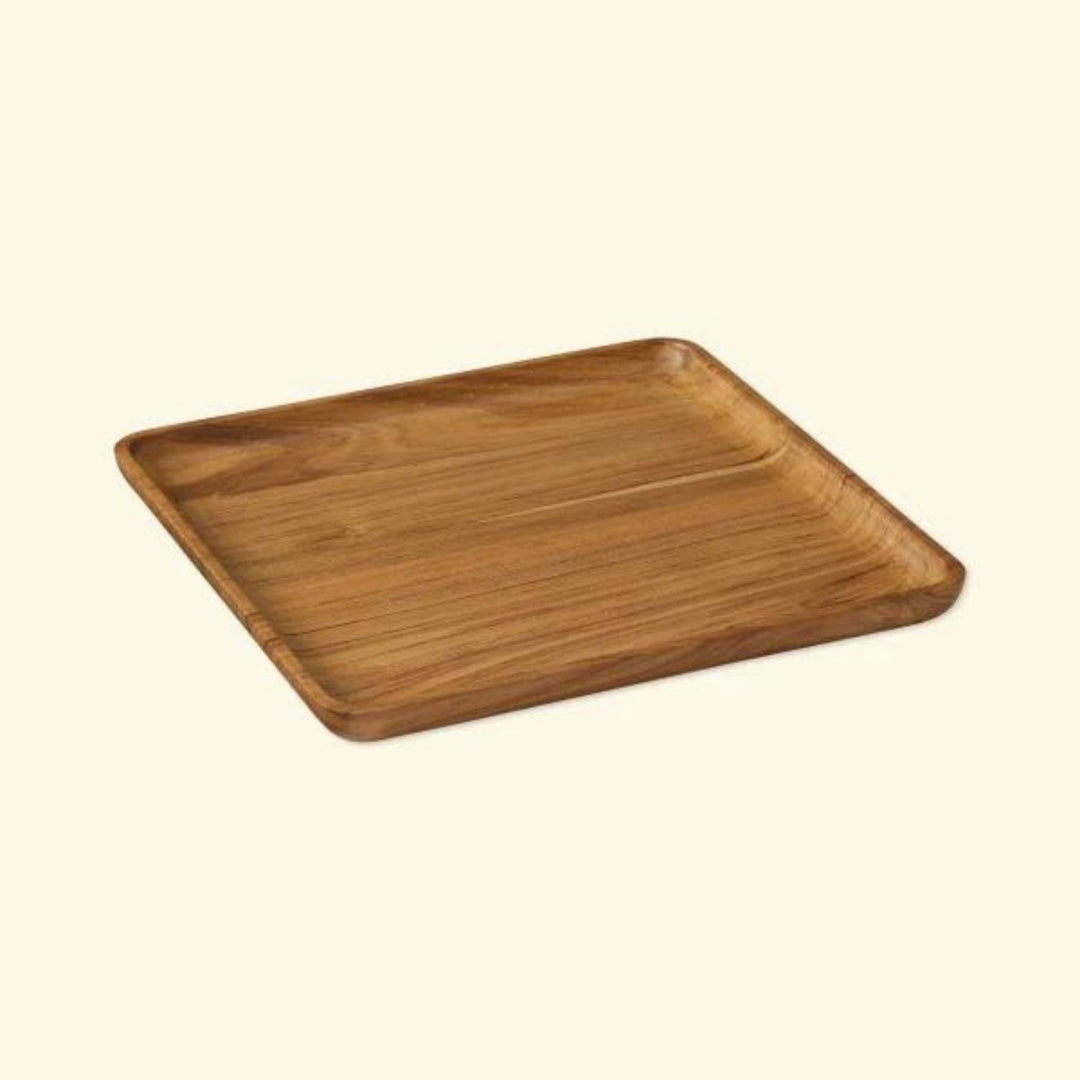 Square Serving Tray | Premium Teak Wood | Hand-Crafted | Medium - 9 Inch