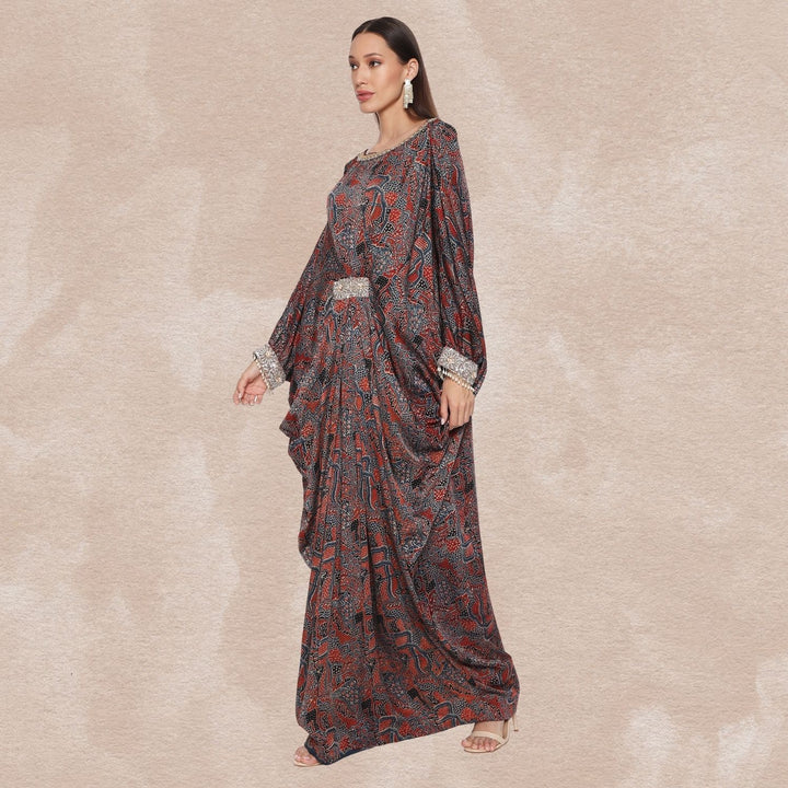 Antonia Ajrakh Modal Kaftan | Hand-Block Print 