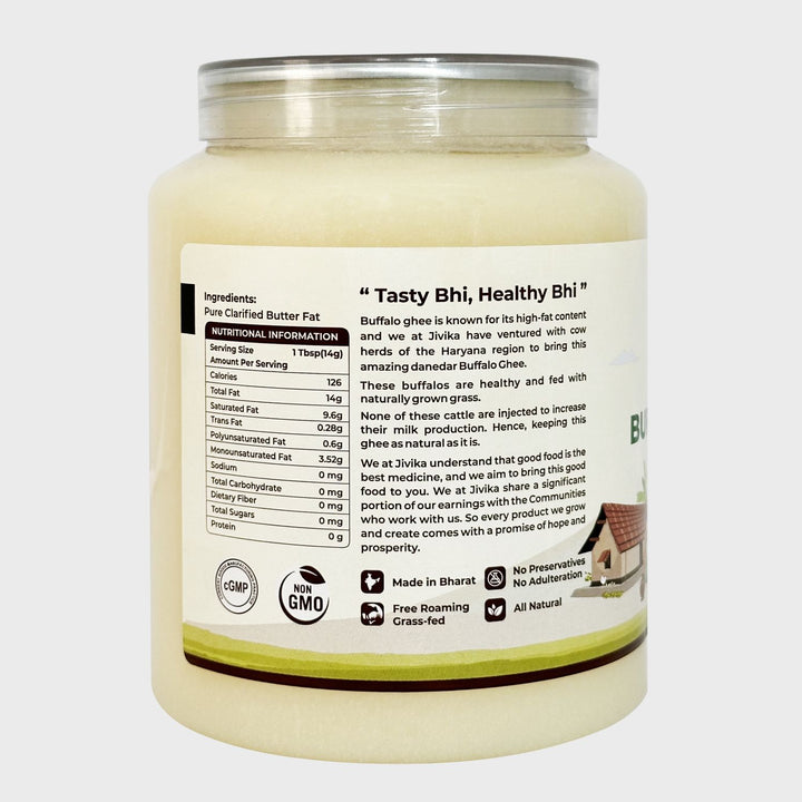 A2 Desi Buffalo Ghee | Grass Fed | Pure | Organic | Pet Jar of 1 L