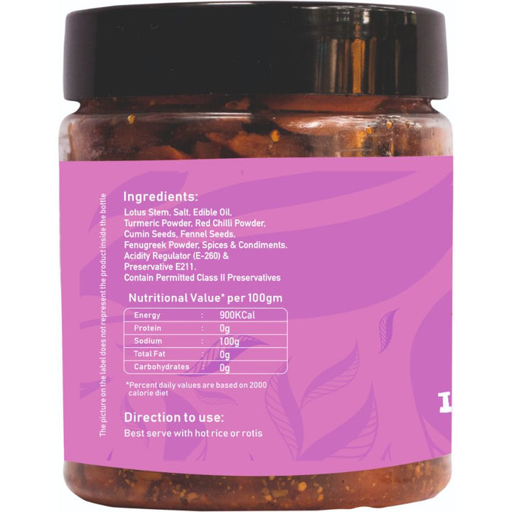 Lotus Stem Kamal Kakri Pickle | A Healthful & Tasteful Condiment | Bottle of 200 GM