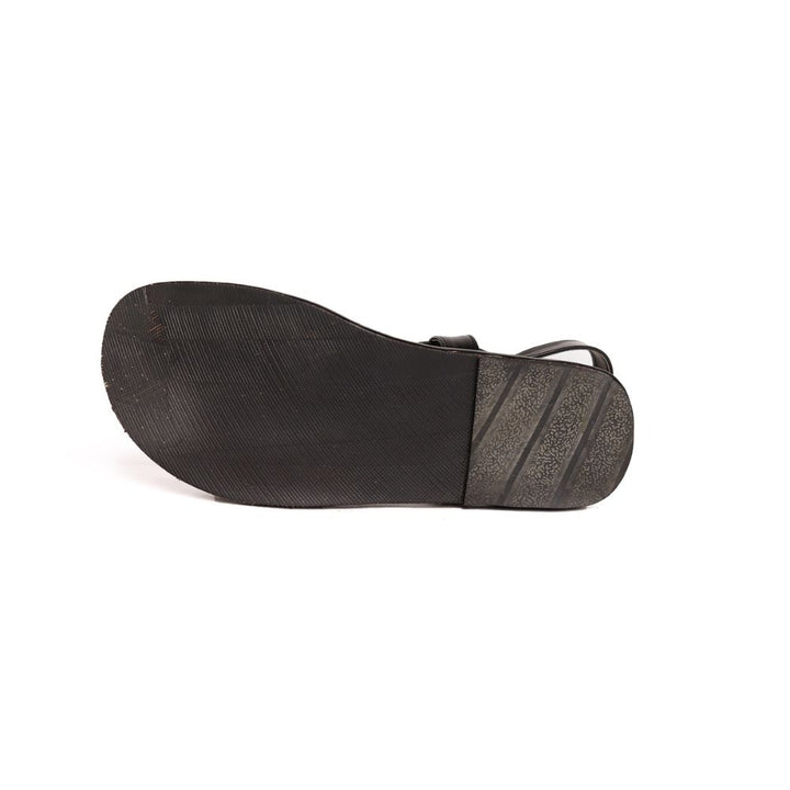 Black Crossover Flat Sandal for Men | Consciously Hand-Crafted | Vegan