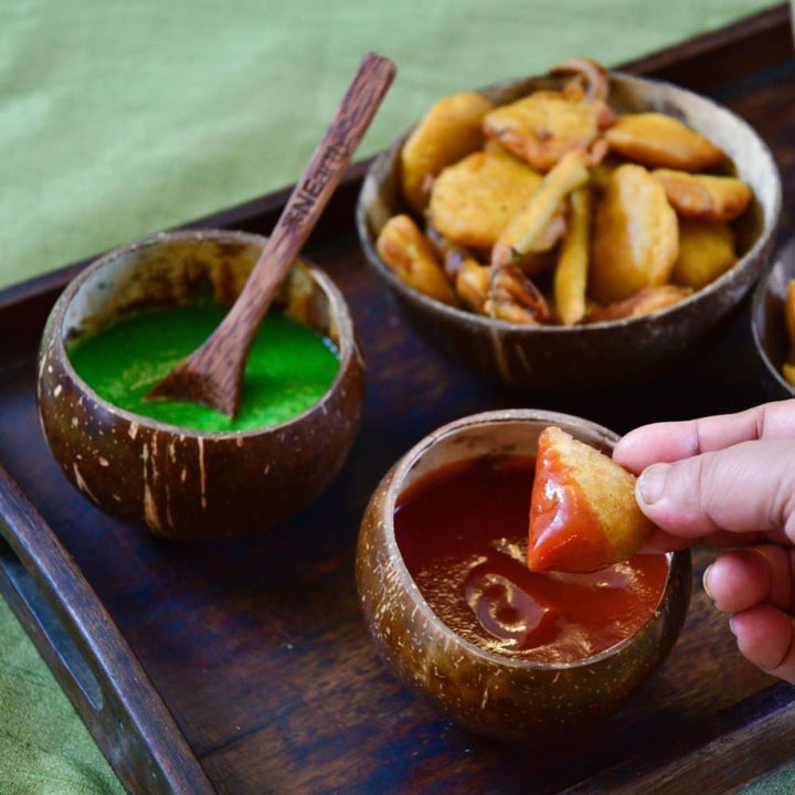 Hand-Crafted Coconut Shell Bowl Set | | Assorted Pack Of 4