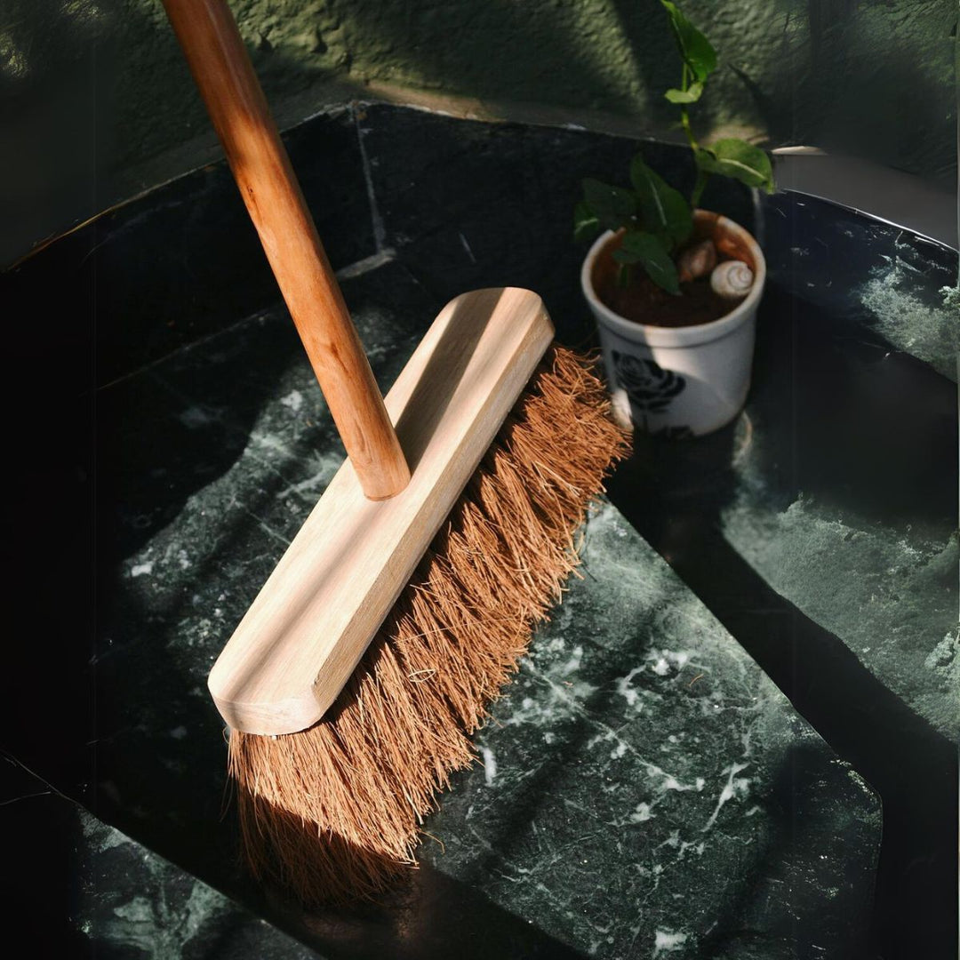 Coconut Coir Long Handle Indoor Sweeping Broom | Handmade | Sustainable