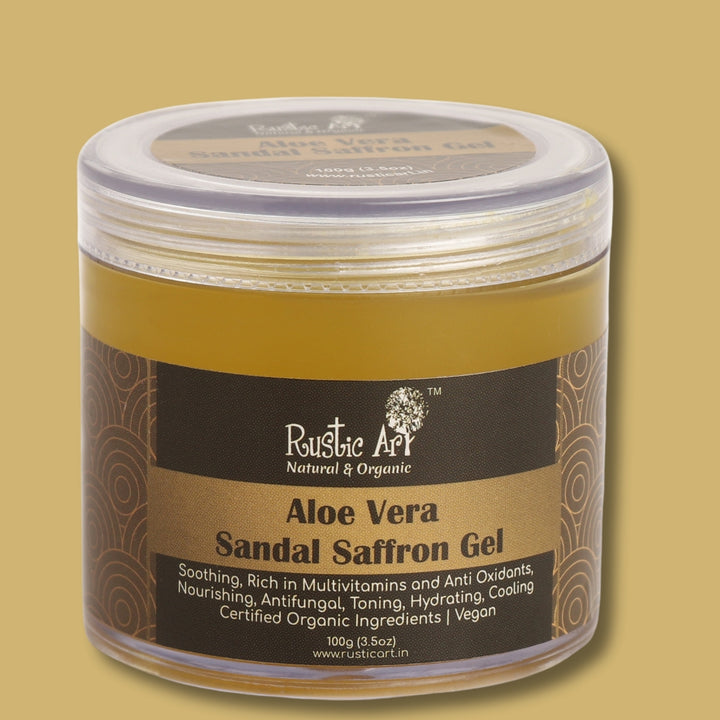 Aloe Vera Sandal Saffron Gel | Anti Oxidants-Vitamin Rich | Even Skin Tone 