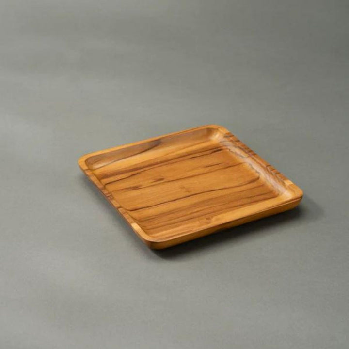 Square Serving Tray | Premium Teak Wood | Hand-Crafted | Small - 7 Inch