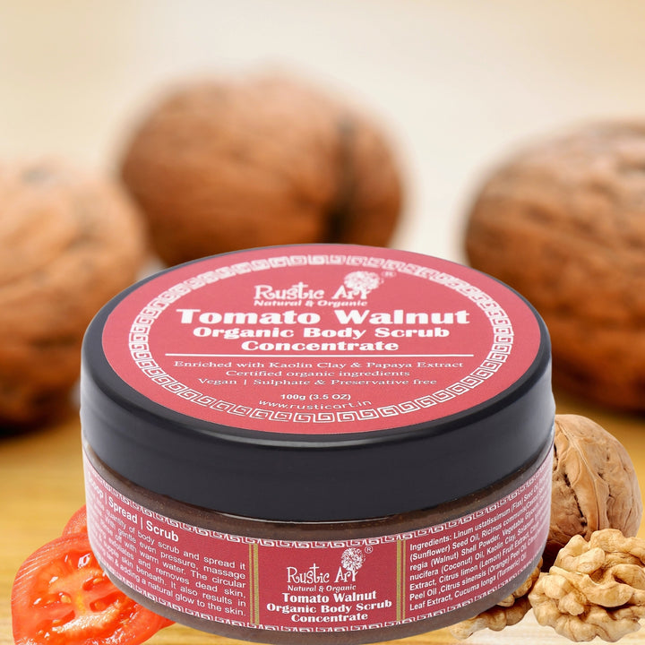 Tomato Walnut Body Scrub Concentrate | Gentle Exfoliator | Calm Fragrance