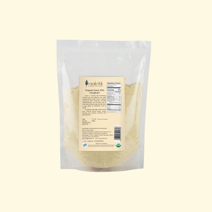 Organic Jowar Atta   | Gluten Free | High-Fibre  | Reduces Inflammation | 500 GM