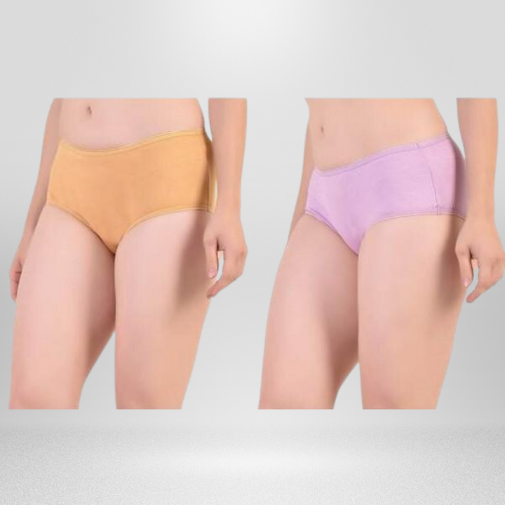 Midi Panty | Women Under Wear | Comfortable | Soft | Set of 2 | Beige & Purple