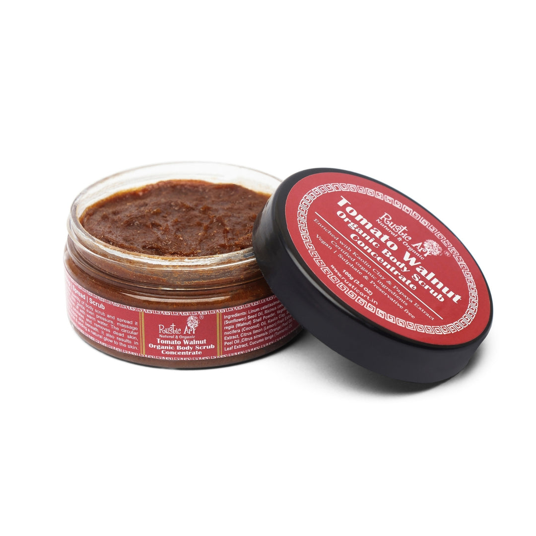 Tomato Walnut Body Scrub Concentrate | Gentle Exfoliator | Calm Fragrance