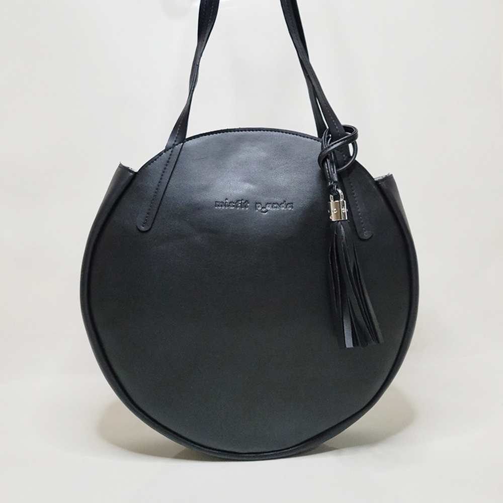 Full Moon Shoulder Bag for Women | Cactus Leather | Stylish Construct | Black