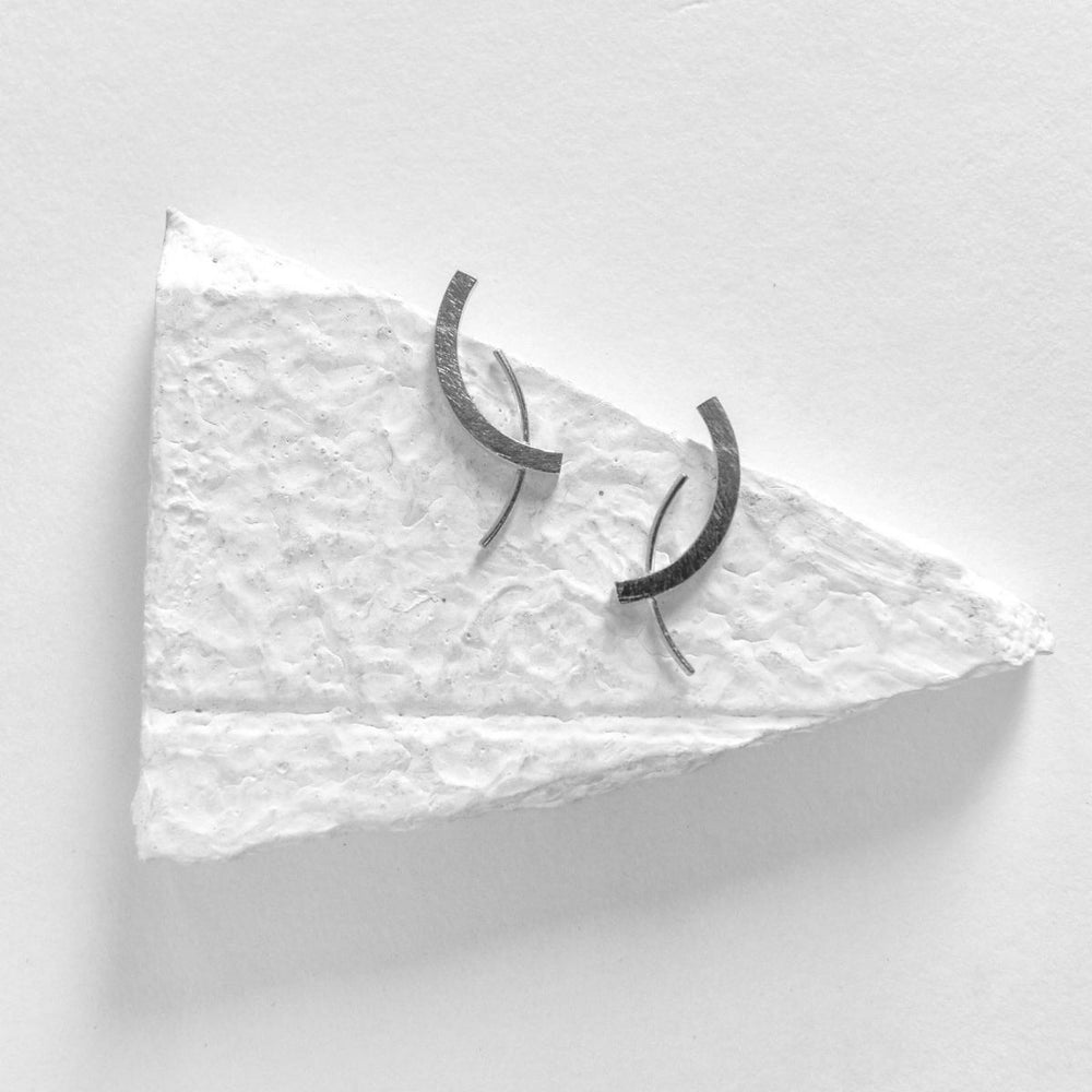 Taai Studs | Silver Finish Brass Jewellery | Aesthetic | Sustainably Crafted