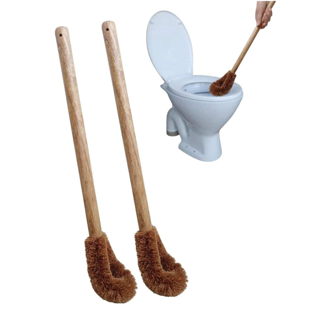 Toilet Cleaning Brush| Sustainable | Coconut Coir & Mango Wood | Set of 2