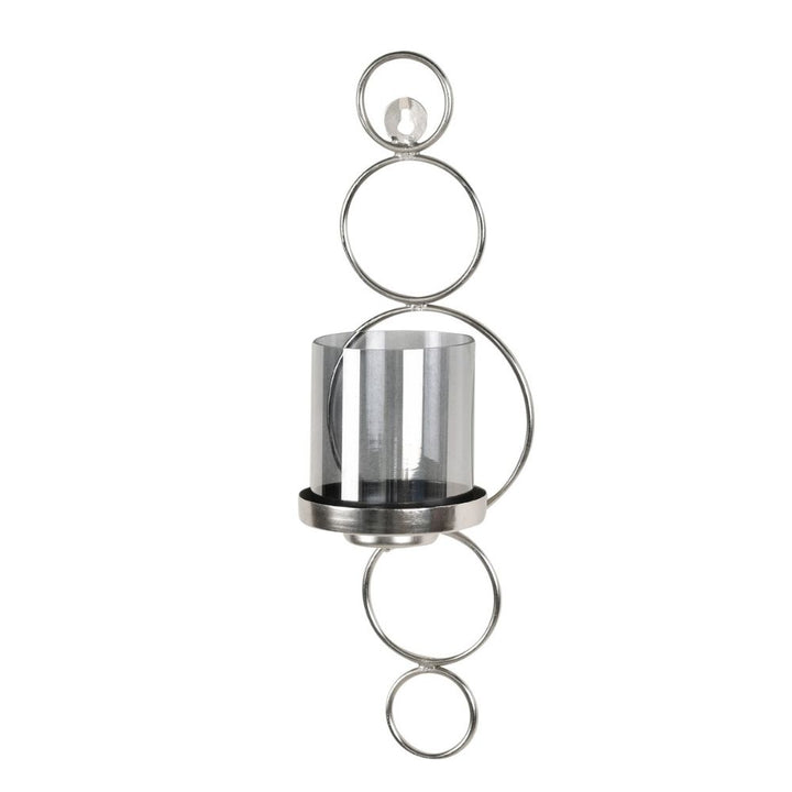 Wall Sconce Glass Cup Candle Holder | Classic Style | Wall Accent | Hand-Crafted | Nickel Finish | 16"