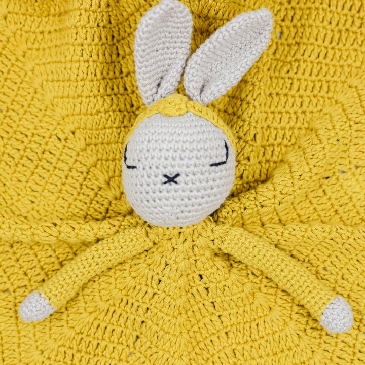 Cute Bunny Soft Toy for Babies | Hand Made of Crochet | Kids Safe | Mustard